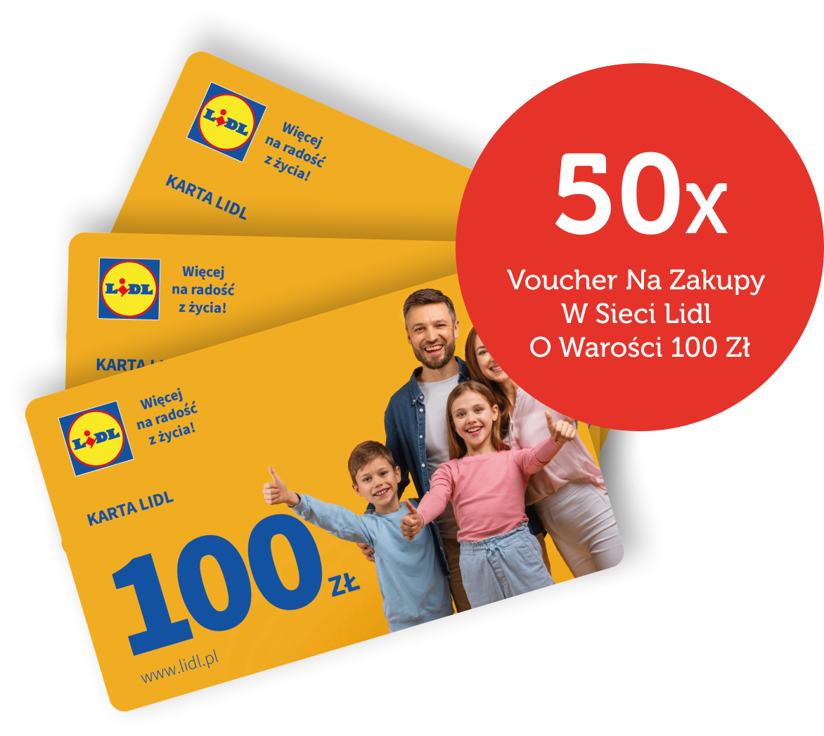 Vouchery na zakupy w sieci Lidl o wartości 100 zł